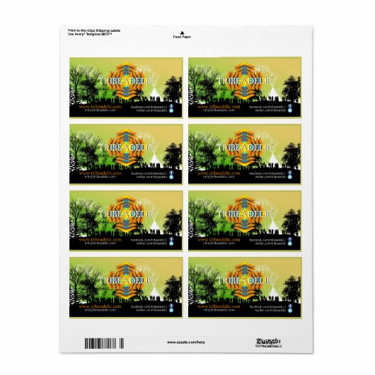 Tribeadelic Records Sticker Label (Full Sheet)