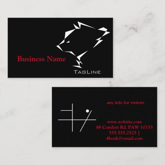 TribeBear op zwart Visitekaartje (Voorkant / Achterkant)