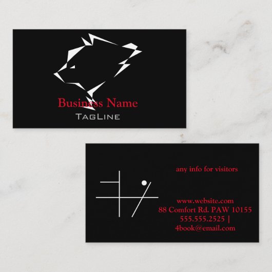 TribeBear Red op zwart Visitekaartje (Voorkant / Achterkant)