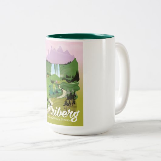 Triberg, Baden-Württemberg, Duitsland Tweekleurige Koffiemok (Voorkant rechts)