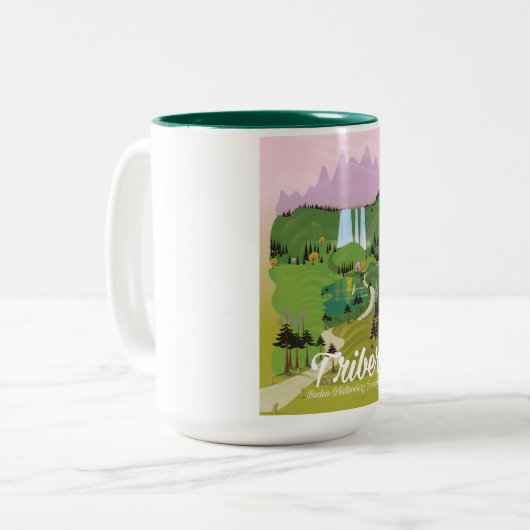 Triberg, Baden-Württemberg, Duitsland Tweekleurige Koffiemok (Voorkant links)