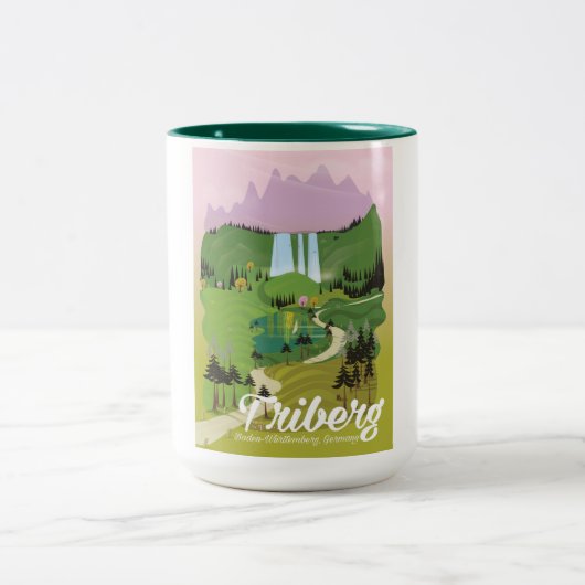 Triberg, Baden-Württemberg, Duitsland Tweekleurige Koffiemok (Center)