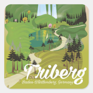 Triberg, Baden-Württemberg, Duitsland Vierkante Sticker