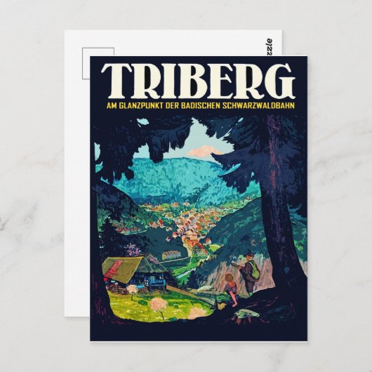 Triberg im Schwarzwald, uitzicht uit het zwarte bo Briefkaart (Voorkant / Achterkant)