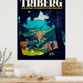 Triberg im Schwarzwald, uitzicht vanaf het Zwarte  Poster (Keuken)
