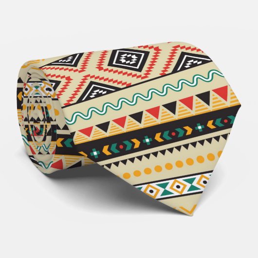 Tribisch patroon stropdas (Opgerold)