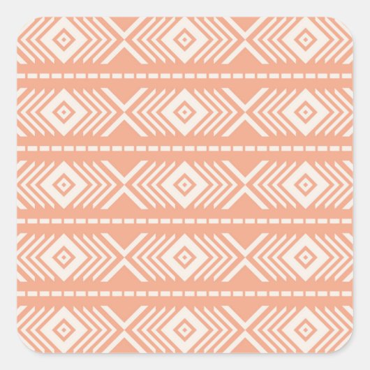 Tribisch patroon vierkante sticker (Voorkant)
