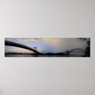 Triborough and Hell Gate Bridges Panorama Poster