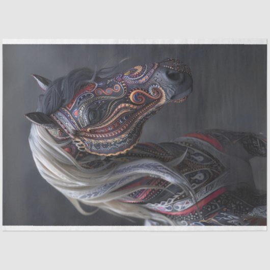 Tribunaal Paarse geschilderd indiase paard decoupa Tissuepapier (Voorkant)