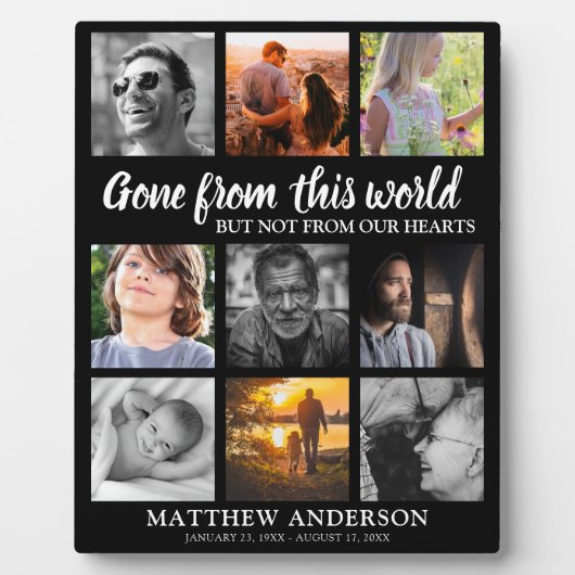 Tribute Family Photo Collage Memorial Fotoplaat (Voorkant)