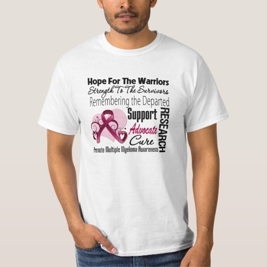 Tribute Hope Collage - Multiple Myeloma T-shirt (Voorkant)