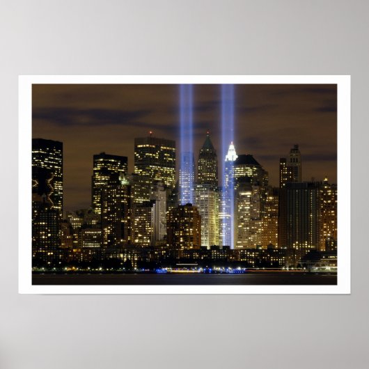 "Tribute in Light" 9-11 Memorial Poster (Voorkant)