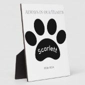 Tribute met zwart-witte pootafdruk fotoplaat (Zijkant)