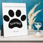 Tribute met zwart-witte pootafdruk fotoplaat (Zijkant)