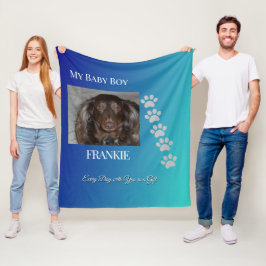 Tribute Navy Teal Pootafdrukken Fleece Deken