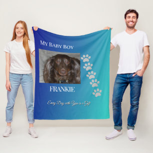Tribute Navy Teal Pootafdrukken Fleece Deken