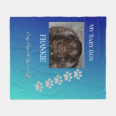 Tribute Navy Teal Pootafdrukken Fleece Deken (Voorkant (Horizontaal))