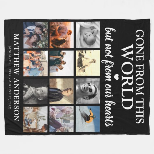 Tribute Photo Collage Keepomwille Memorial Fleece Deken (Voorkant (Horizontaal))