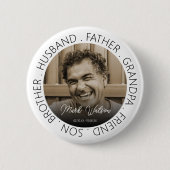 Tribute Photo Memorial Funeral Ronde Button 5,7 Cm (Voorkant)