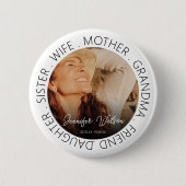 Tribute Photo Memorial Funeral Ronde Button 5,7 Cm (Voorkant)