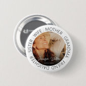 Tribute Photo Memorial Funeral Ronde Button 5,7 Cm (Voorkant /achterkant)
