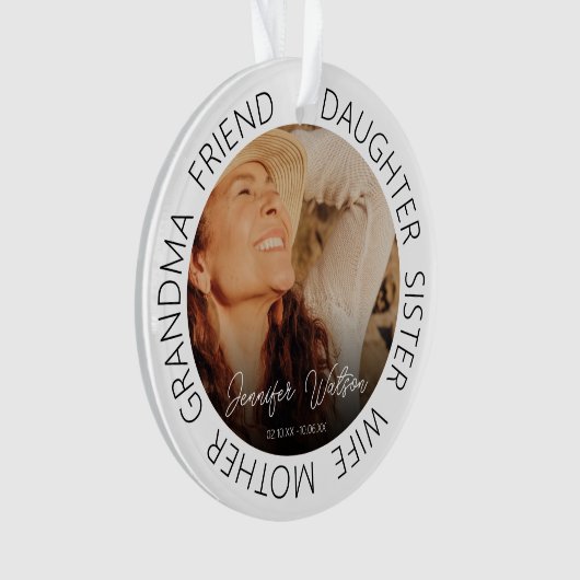 Tribute Photo Memorial Kerstmis Ornament (voorkant)