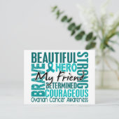 Tribute Square Friend Ovarian Cancer Briefkaart (Staand voorkant)