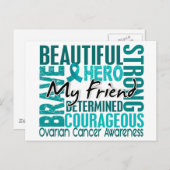 Tribute Square Friend Ovarian Cancer Briefkaart (Voorkant / Achterkant)
