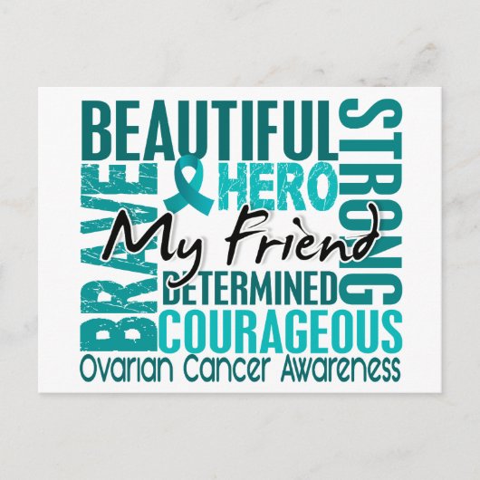 Tribute Square Friend Ovarian Cancer Briefkaart (Voorkant)