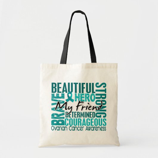 Tribute Square Friend Ovarian Cancer Tote Bag (Voorkant)