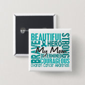 Tribute Square mam Ovarian Cancer Vierkante Button 5,1 Cm (Voorkant /achterkant)
