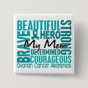 Tribute Square mam Ovarian Cancer Vierkante Button 5,1 Cm