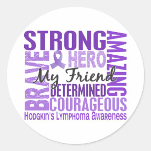 Tribute Square Mannelijke Vriend Hodgkins Lymfoom Ronde Sticker