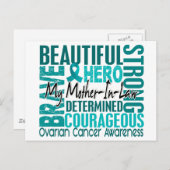 Tribute Square Moeder-in-Law Ovarian Cancer Briefkaart (Voorkant / Achterkant)