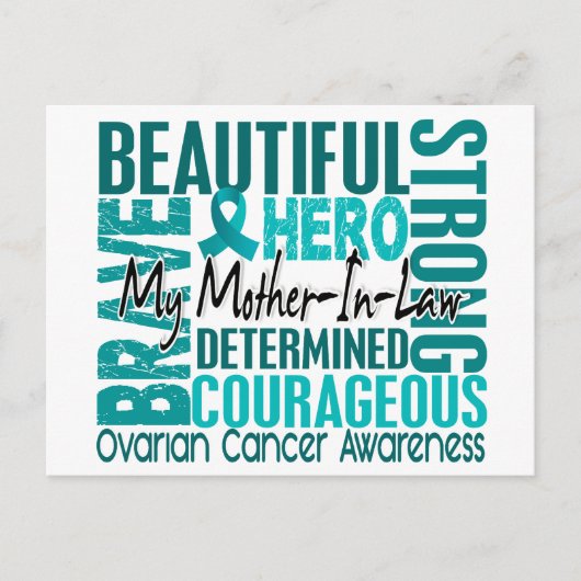 Tribute Square Moeder-in-Law Ovarian Cancer Briefkaart (Voorkant)