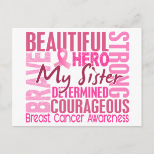 Tribute Square Sister Breast Cancer Briefkaart