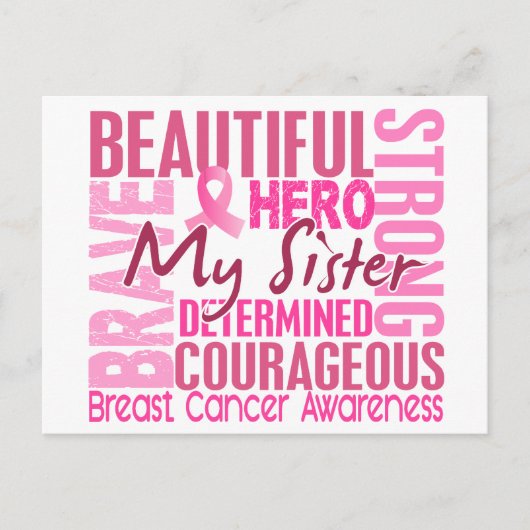 Tribute Square Sister Breast Cancer Briefkaart (Voorkant)
