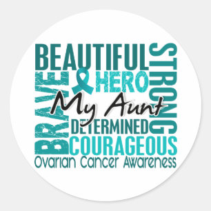 Tribute Square tante Ovarian Cancer Ronde Sticker