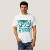 Tribute Square tante Ovarian Cancer T-shirt (Voorkant volledig)