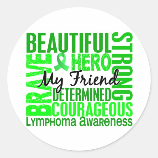 Tribute Square Vrouw Friend Lymphoma Ronde Sticker (Voorkant)