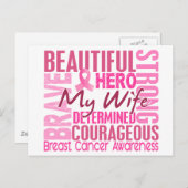 Tribute Square Wife Breast Cancer Briefkaart (Voorkant / Achterkant)