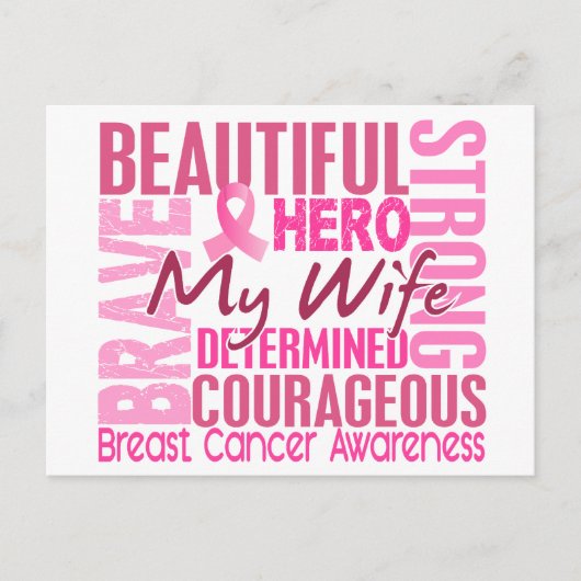 Tribute Square Wife Breast Cancer Briefkaart (Voorkant)