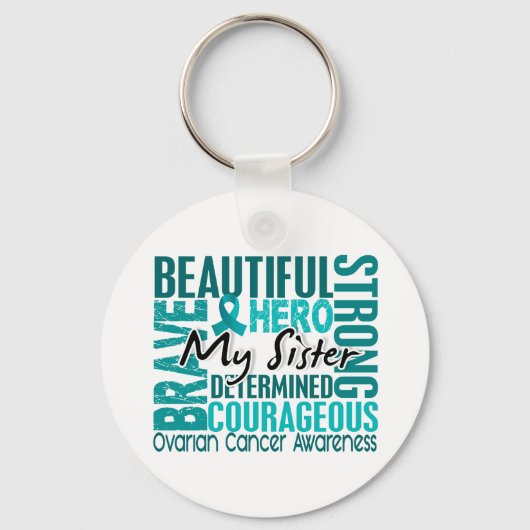 Tribute Square Zuster Ovarian Cancer Sleutelhanger (Voorkant)
