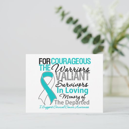 Tribute Support Cervicale Kanker Bewustzijn Briefkaart (Staand voorkant)