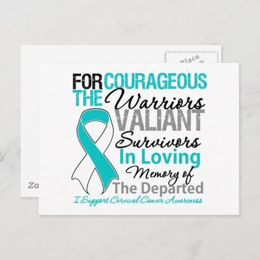 Tribute Support Cervicale Kanker Bewustzijn Briefkaart (Voorkant / Achterkant)