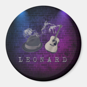 Tribuut aan Leonard blauw paarse lichten Magneet