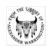 Tribuut Stier Koe Schedel Veren Bibliotheek Boekna Zelfinktende Stempel (Design)