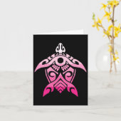 Tribyl Turtle Borstkanker Bewustzijn Hawaïaanse Po Kaart (Gele Bloem)