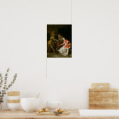 Tric-trac-spelers met een dame en haar hond poster (Keuken)