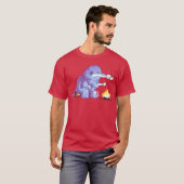 Triceramallows kampvuur dinosaurus grappig t-shirt (Voorkant volledig)